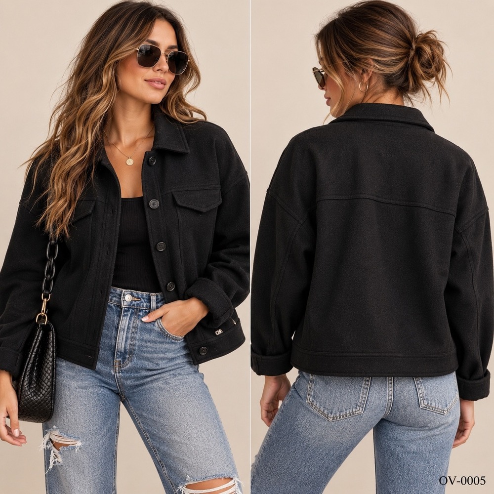 Calvin Klein Womens Black Fleece Button Front Shacket Jacket XL K1HE1053 OV-0005